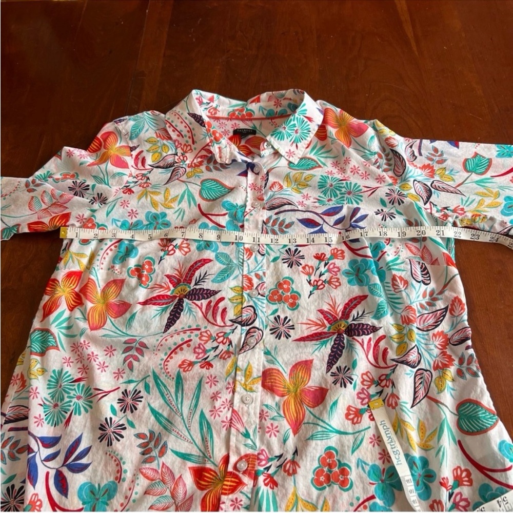 Talbots Lush Floral Cotton Button Front Shirt, Size 1X - Picture 5 of 12